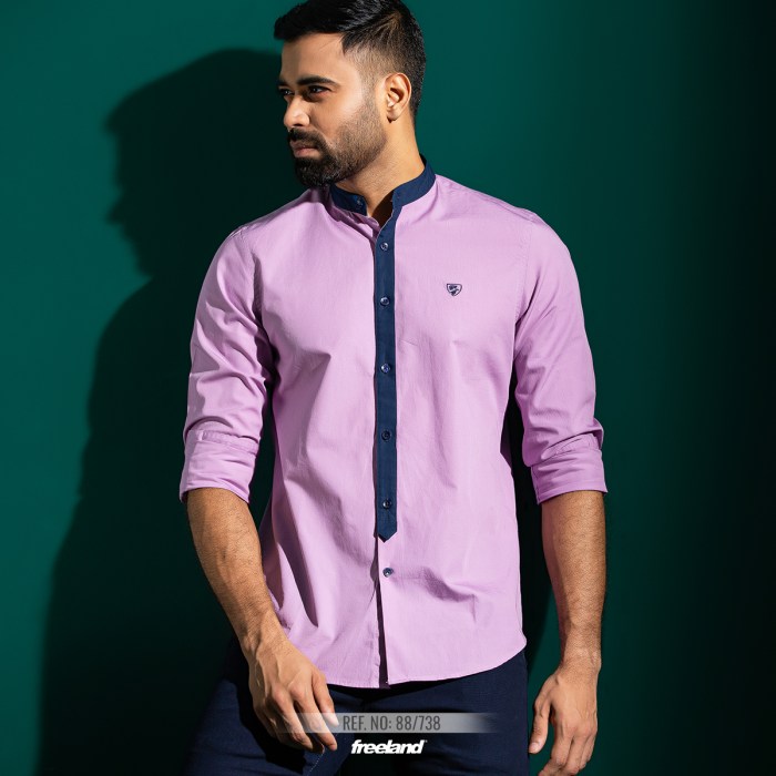 Mock neck dress shirt mens