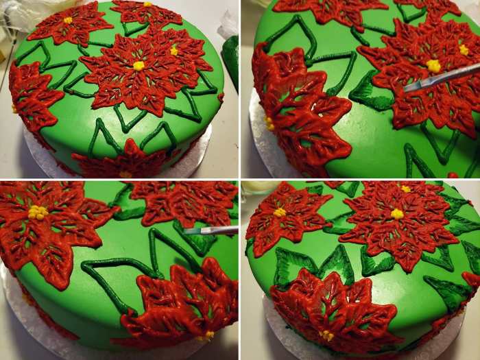 How to make a poinsettia cake decoration