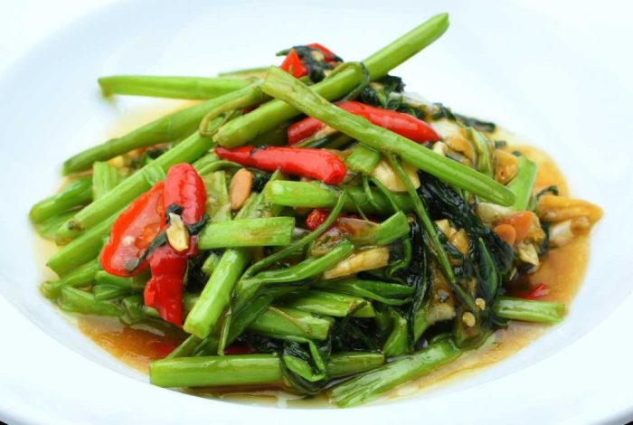 Glory morning stir fried thai pak daeng bung fai