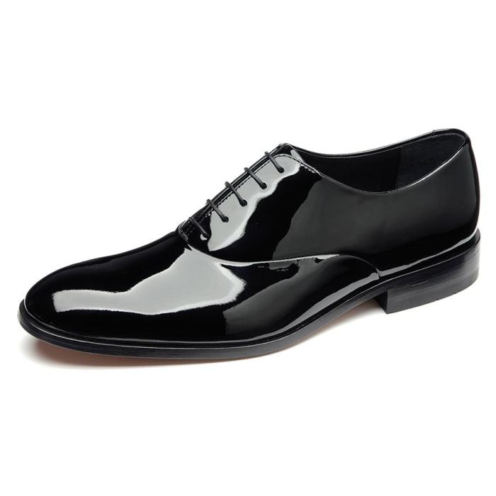 Shoes leather patent men dress sole soft rubber office man formal