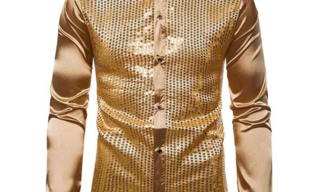 Mens blue and gold dress shirt