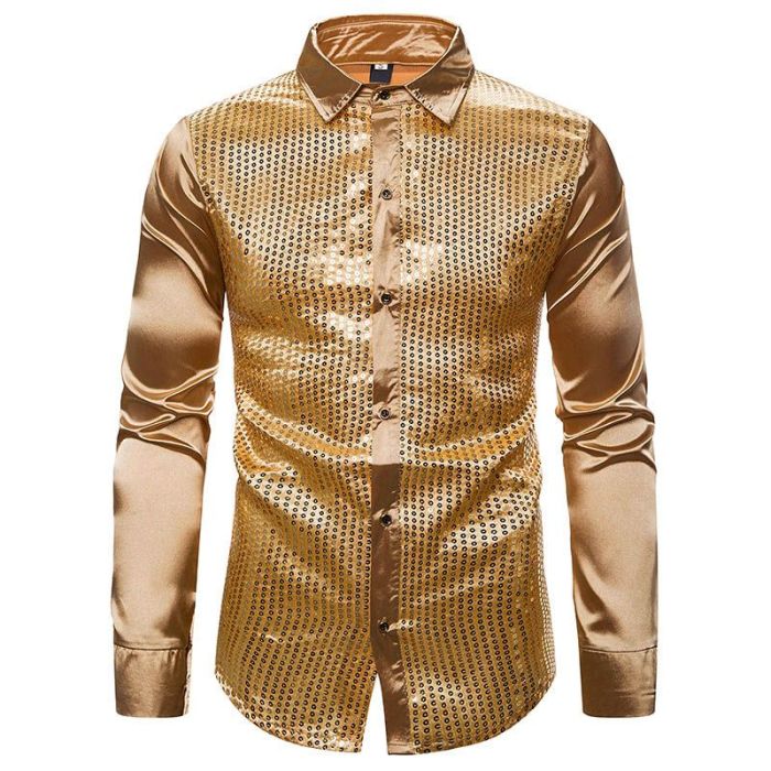 Mens blue and gold dress shirt