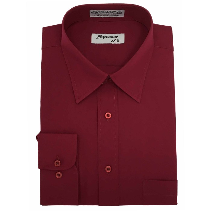 Wine red mens dress shirt