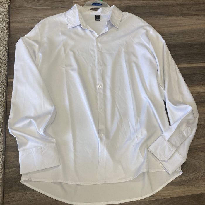 Men's white long sleeve dress shirt